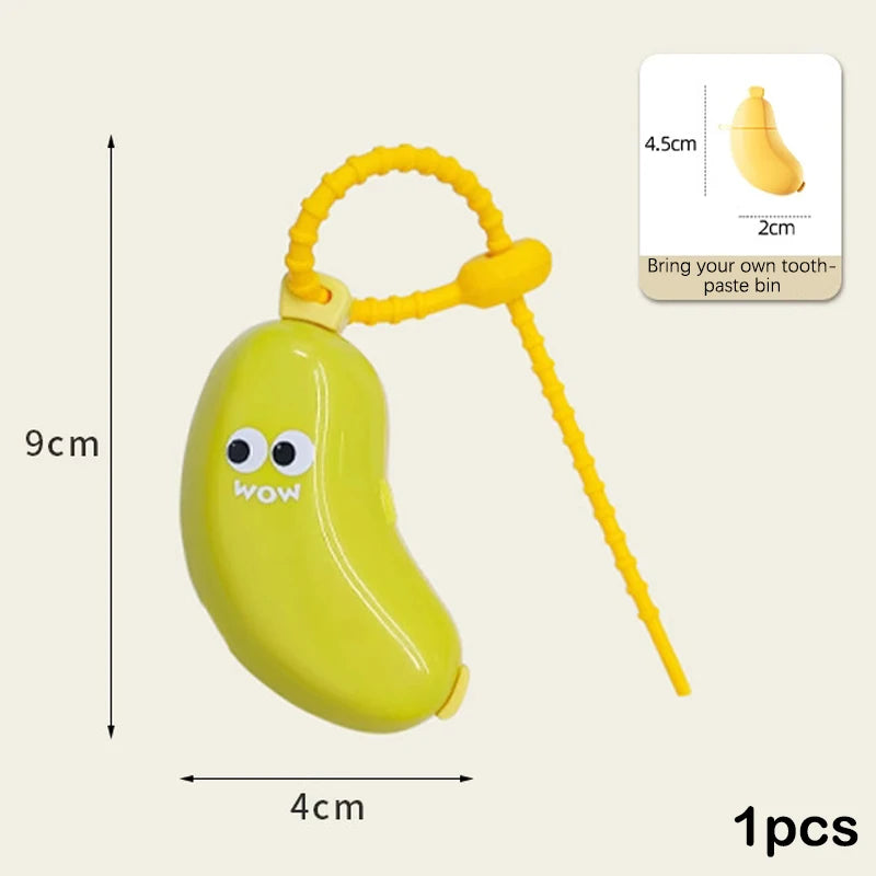 Banana Toothbrush Head Protective Cover With Toothpaste Compartment Toothbrush Dust Clamp Portable Travel Style Storage Box