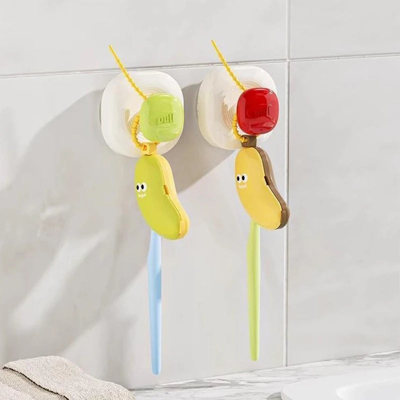 Banana Toothbrush Head Protective Cover With Toothpaste Compartment Toothbrush Dust Clamp Portable Travel Style Storage Box