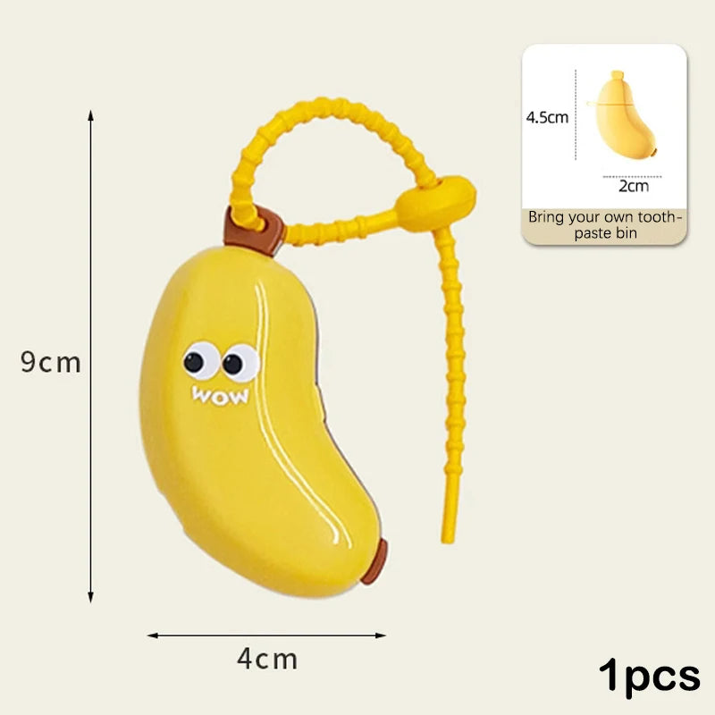 Banana Toothbrush Head Protective Cover With Toothpaste Compartment Toothbrush Dust Clamp Portable Travel Style Storage Box