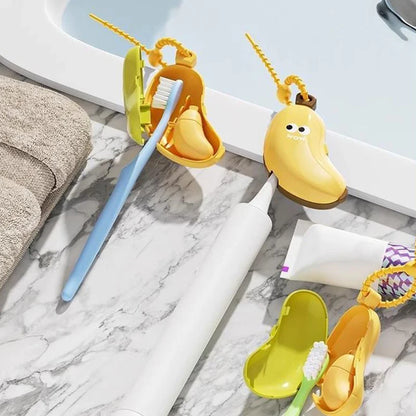 Banana Toothbrush Head Protective Cover With Toothpaste Compartment Toothbrush Dust Clamp Portable Travel Style Storage Box